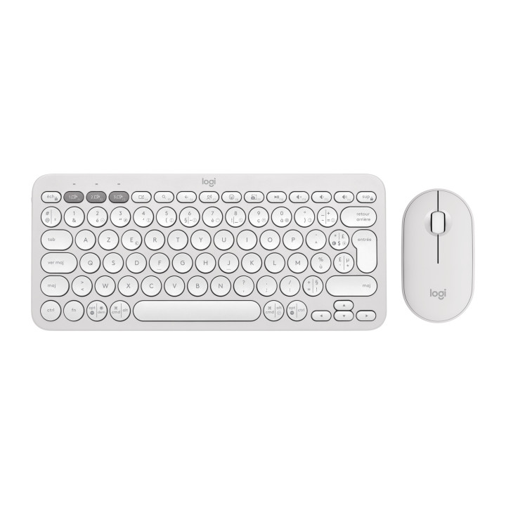 Logitech Pebble 2 Combo clavier Souris incluse Universel RF sans fil + Bluetooth AZERTY Français Blanc