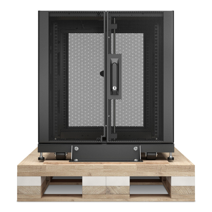 APC Coffret NetShelter SX 12U, pour armoire en rack serveur 600 x 1 070 mm, avec panneaux latéraux noirs, emballage antichoc