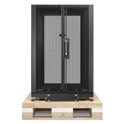 APC Coffret NetShelter SX 18U, pour armoire en rack serveur 600 x 1 070 mm, avec panneaux latéraux noirs, emballage antichoc