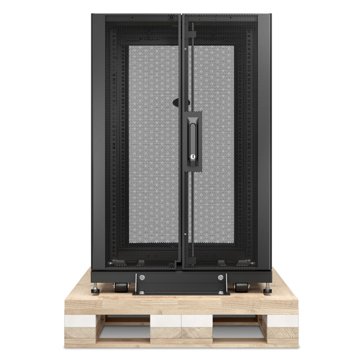 APC Coffret NetShelter SX 18U, pour armoire en rack serveur 600 x 1 070 mm, avec panneaux latéraux noirs, emballage antichoc
