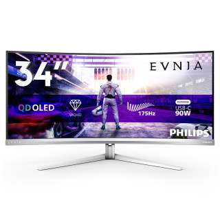 Philips 34M2C8600/00 écran plat de PC 86,4 cm (34") 3440 x 1440 pixels Wide Quad HD OLED Blanc