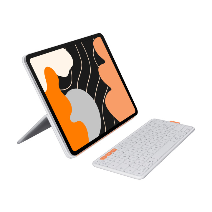 Logitech Flip Folio AZERTY Français Bluetooth Gris clair