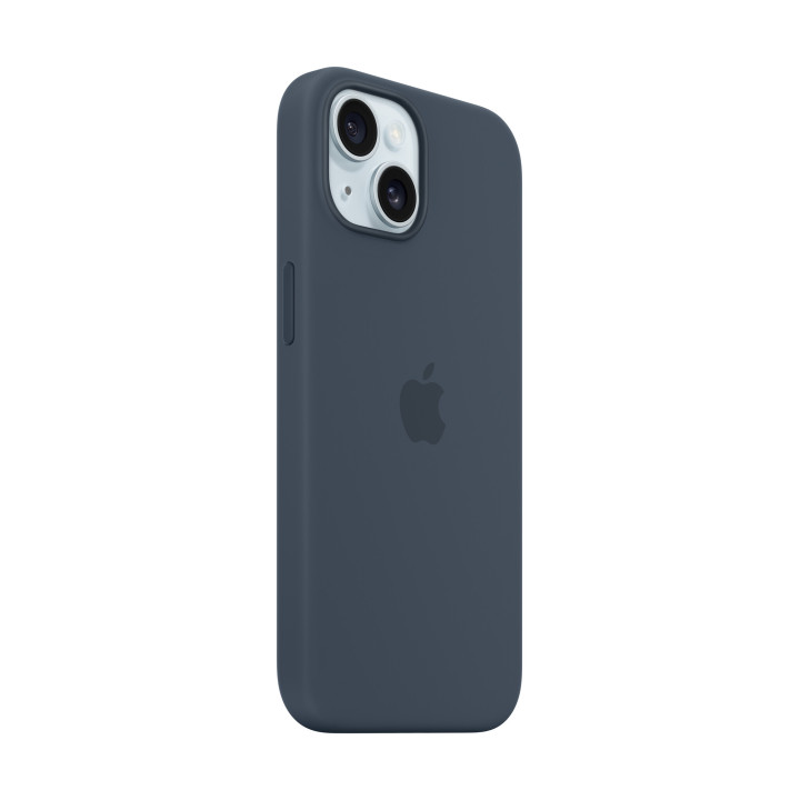 Apple Coque en silicone avec MagSafe pour iPhone 15 - Bleu orage