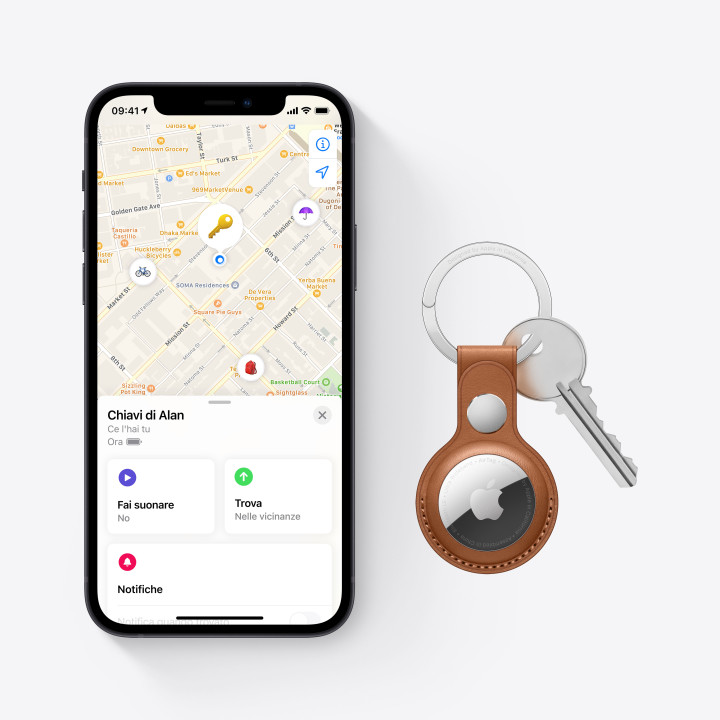 Apple AirTag Article Recherche Argent, Blanc