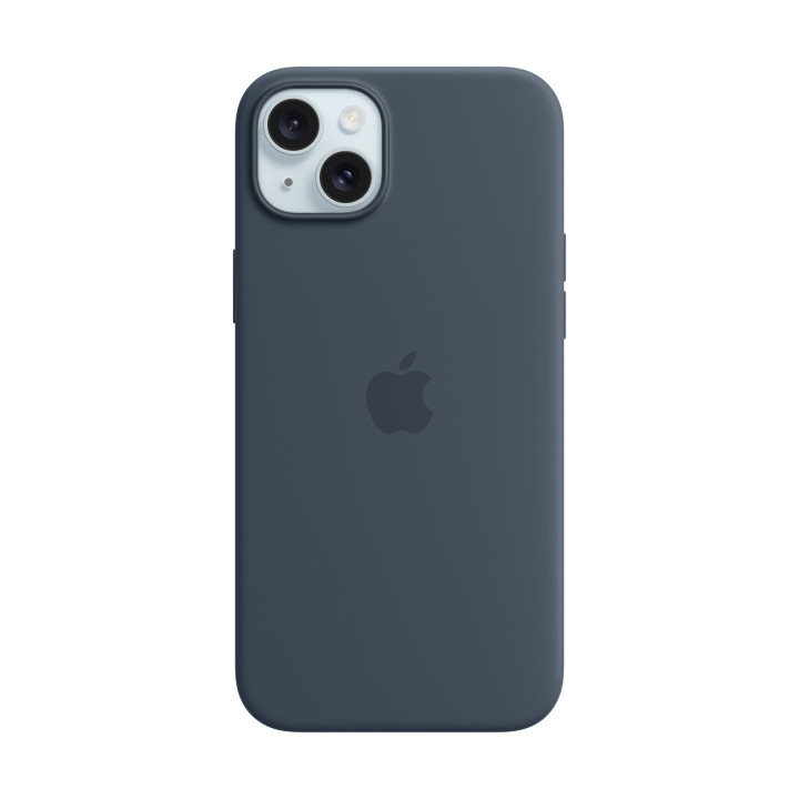 Apple Coque en silicone avec MagSafe pour iPhone 15 Plus - Bleu orage