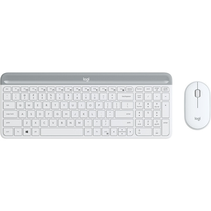 Logitech Slim MK470 clavier Souris incluse Universel RF sans fil QWERTY Anglais britannique Blanc