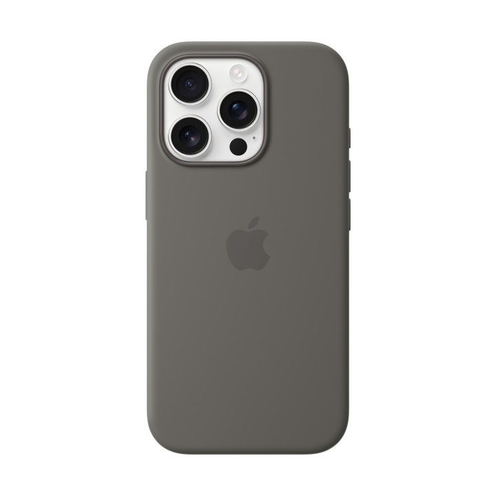 Apple Coque en silicone avec MagSafe pour iPhone 16 Pro - Gris minéral