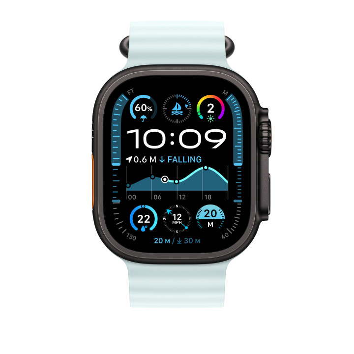 Apple MYP93ZM/A accessoire intelligent à porter sur soi Bande Bleu Fluoroélastomère, Titane