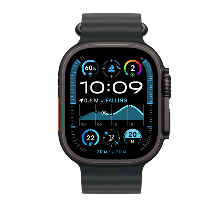 Apple MYPF3ZM/A accessoire intelligent à porter sur soi Bande Noir Fluoroélastomère, Titane