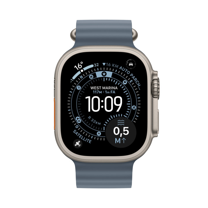 Apple Watch Ultra 3 OLED 49 mm Numérique 422 x 514 pixels Écran tactile 5G Titane Wifi GPS (satellite)