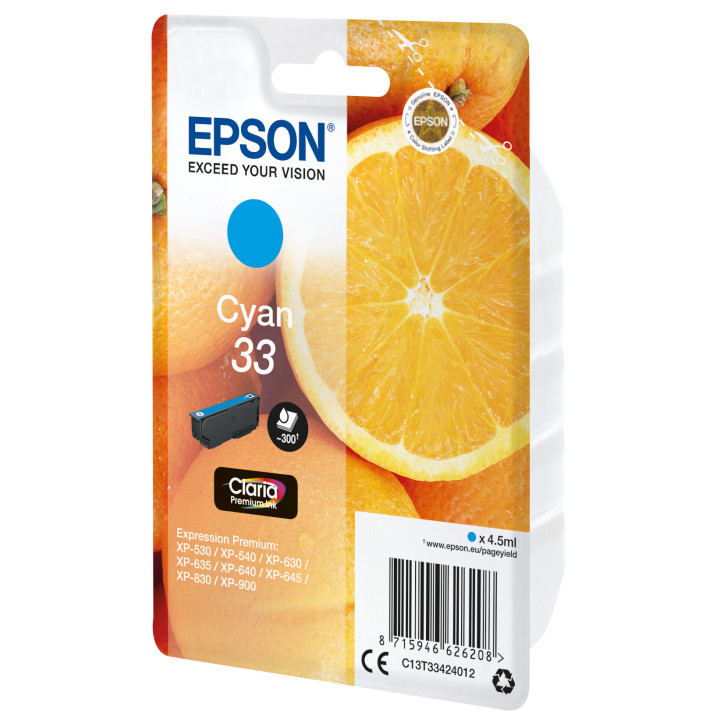 Epson Oranges Encre cyan Claria Premium 33