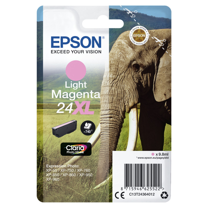 Epson Elephant Encre magenta clair Claria Photo HD Éléphant 24XL