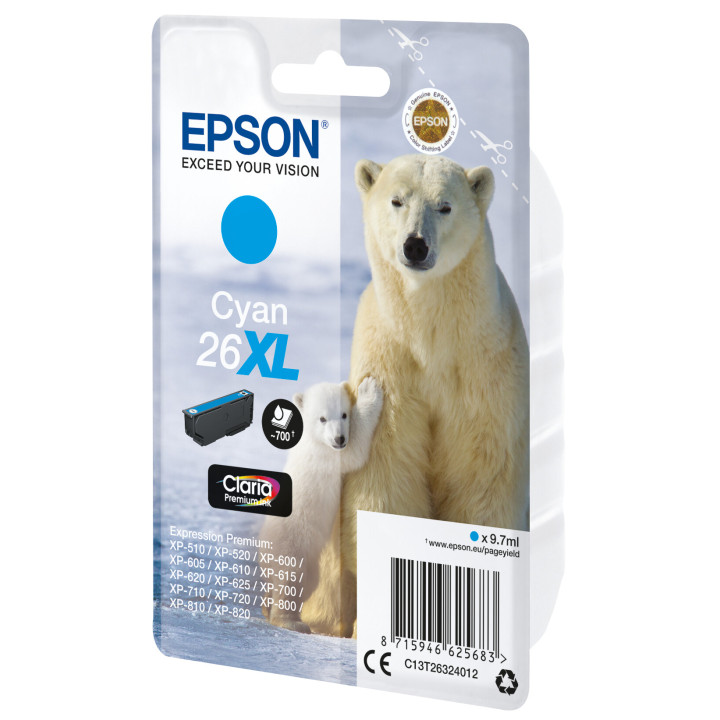 Epson Polar bear Encre cyan Claria Premium Ours Polaire 26XL