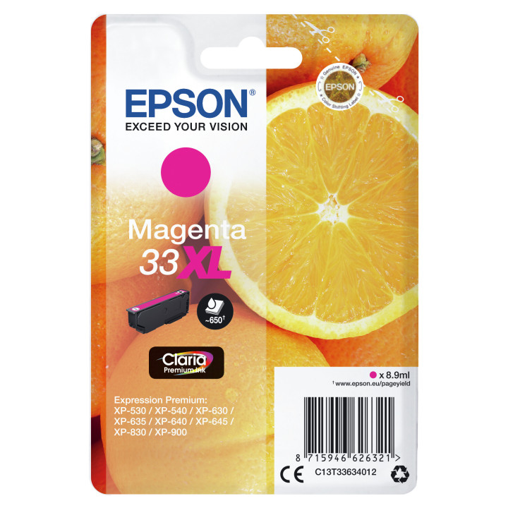 Epson Oranges Encre magenta Claria Premium 33XL
