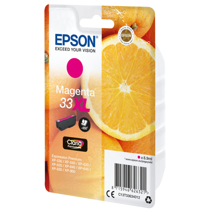 Epson Oranges Encre magenta Claria Premium 33XL