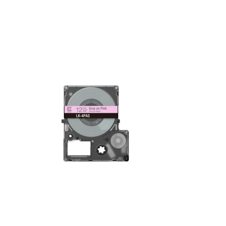 Epson Colour Tape – Pink/Grey 12mm(8m) – LK-4PAS