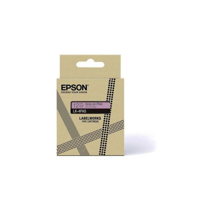 Epson Colour Tape – Pink/Grey 12mm(8m) – LK-4PAS