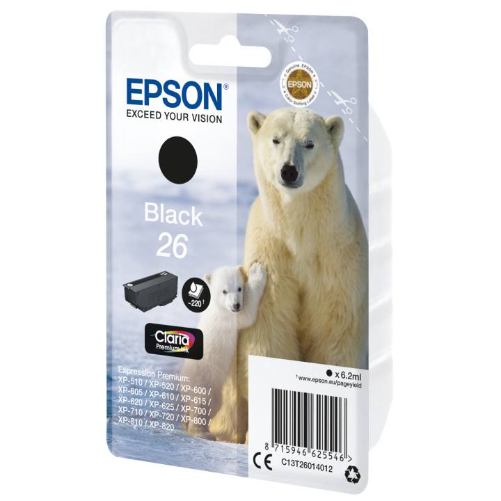 Epson Polar bear Encre noire Claria Premium Ours Polaire 26