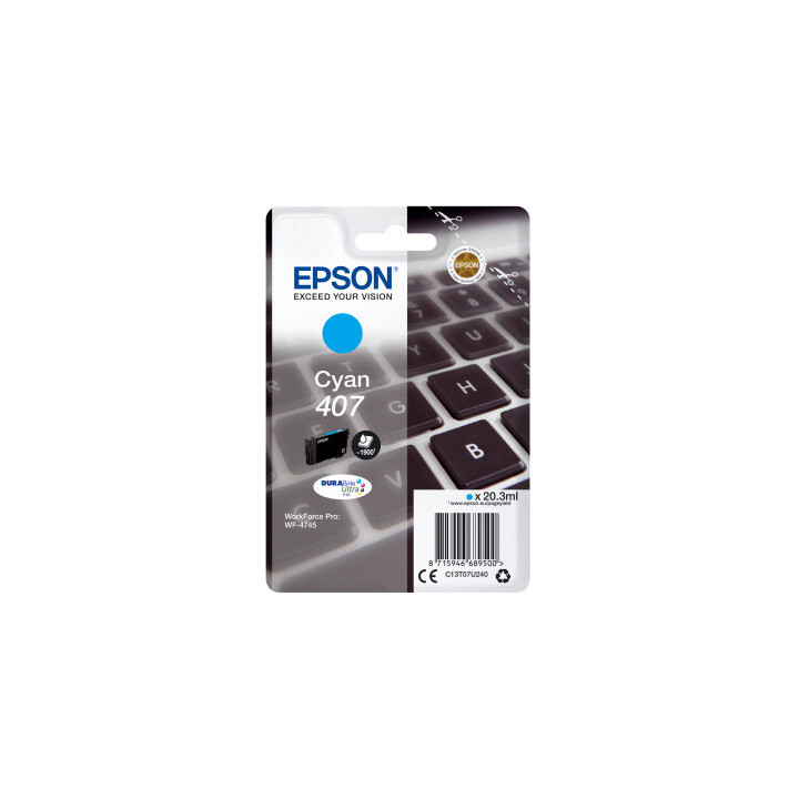 Epson Encre cyan DURABrite Ultra Clavier 407L