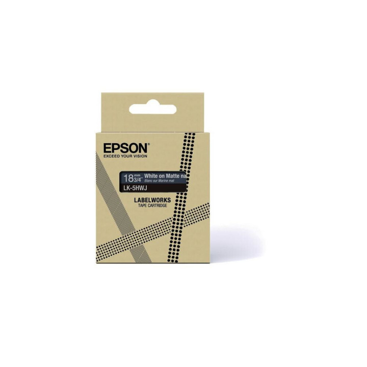 Epson Matte Tape – Navy/White 18mm(8m) – LK-5HWJ