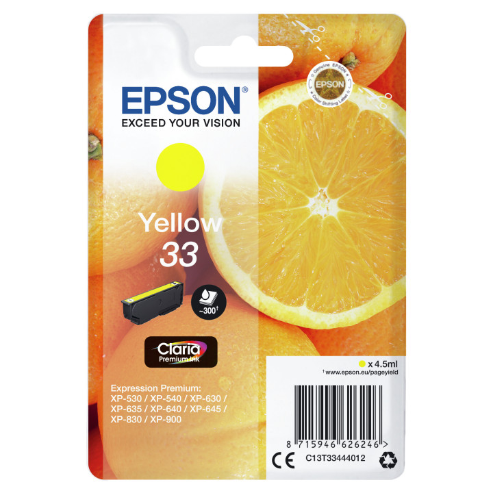 Epson Oranges Encre jaune Claria Premium 33