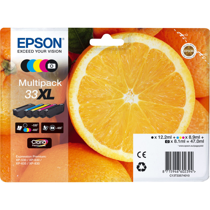Epson Oranges Encre Claria Premium multipack 5 couleurs 33XL
