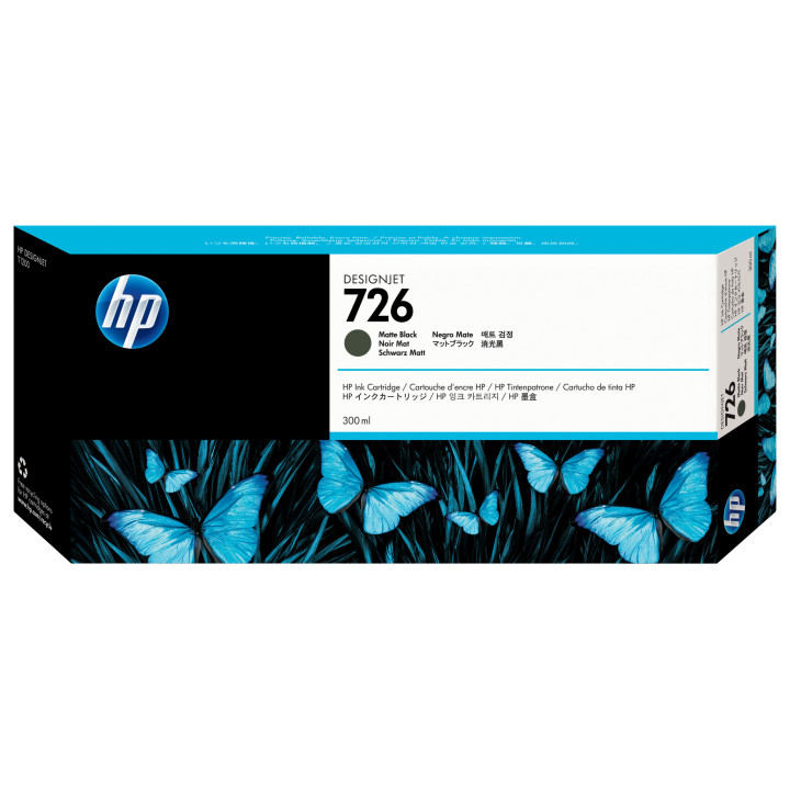 HP 726 cartouche d'encre DesignJet noir mat, 300 ml