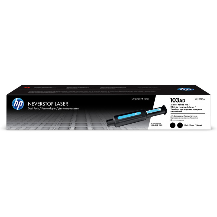 HP 103AD Dual Pack Black Original Neverstop Laser Toner Reload Kit Cartouche de toner 2 pièce(s) Noir