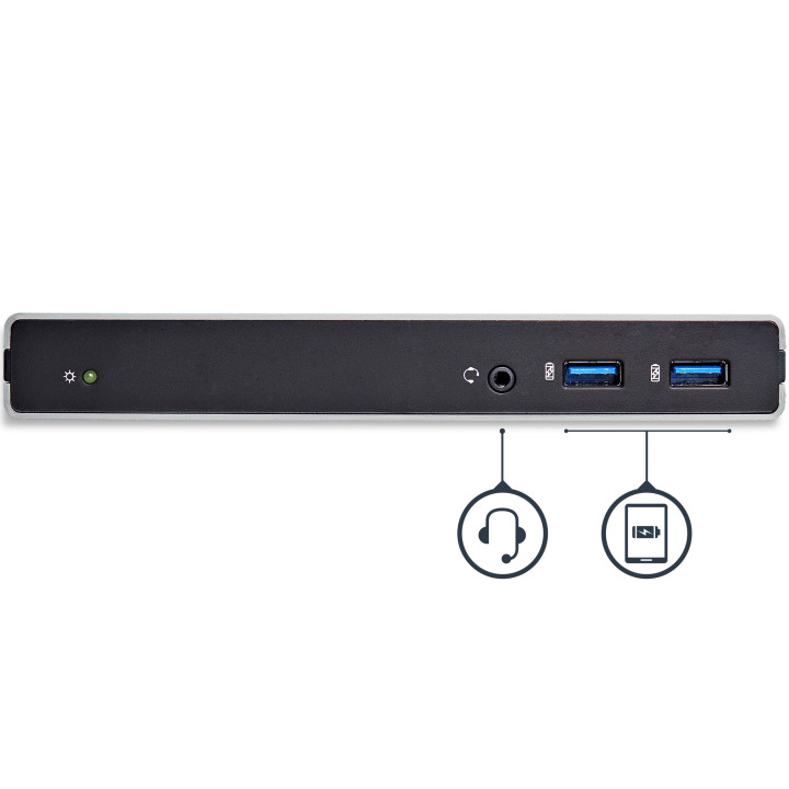 StarTech.com Station d'Accueil USB 3.0 pour Deux Écrans avec Adaptateurs DVI vers VGA et HDMI, 5x USB 3.0 et Audio - Station d