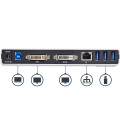 StarTech.com Station d'Accueil USB 3.0 pour Deux Écrans avec Adaptateurs DVI vers VGA et HDMI, 5x USB 3.0 et Audio - Station d