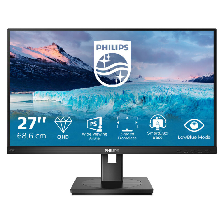Philips S Line 275S1AE/00 écran plat de PC 68,6 cm (27") 2560 x 1440 pixels 2K Ultra HD LCD Noir