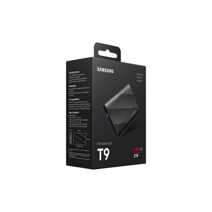 Samsung MU-PG2T0B 2 To USB Type-C USB 3.2 Gen 2x2 Noir