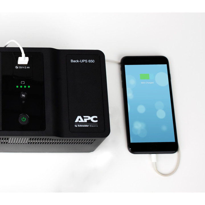 APC Back-UPS - Onduleurs monophasés Off-Line - 650VA - 230V - 1USB - 6+2 Prises GR