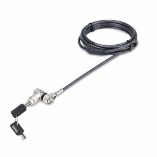 StarTech.com Antivol Universel 3-en-1 pour Ordinateur Portable, Câble de Verrouillage de 2m à Clé Maîtresse, Compatible ave