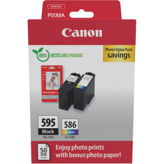 Canon PG595/CL586 PVP cartouche d'encre 2 pièce(s) Original Noir, Cyan, Magenta, Jaune