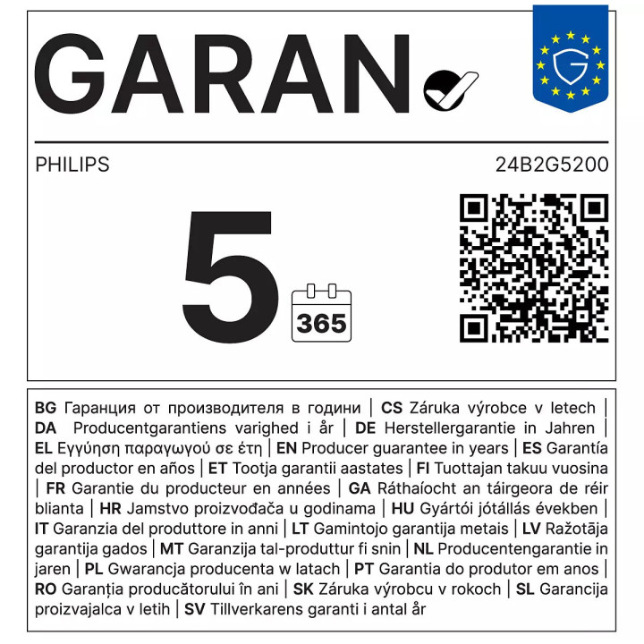 Philips 5000 series 24B2G5200/00 écran plat de PC 60,5 cm (23.8") 1920 x 1080 pixels Full HD LCD Anthracite
