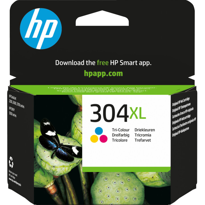 HP 304XL Cartouche d’encre trois couleurs grande capacité authentique