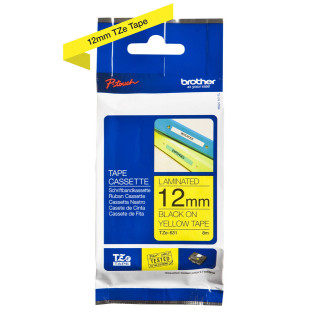 Brother Ruban pour étiqueteuse TZe-631 original – Noir sur jaune, 12 mm de large