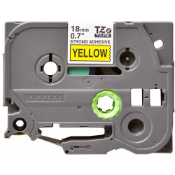 Brother TZe-S641 - Cassette à ruban pour étiqueteuse originale – Noir sur jaune, 18 mm de large