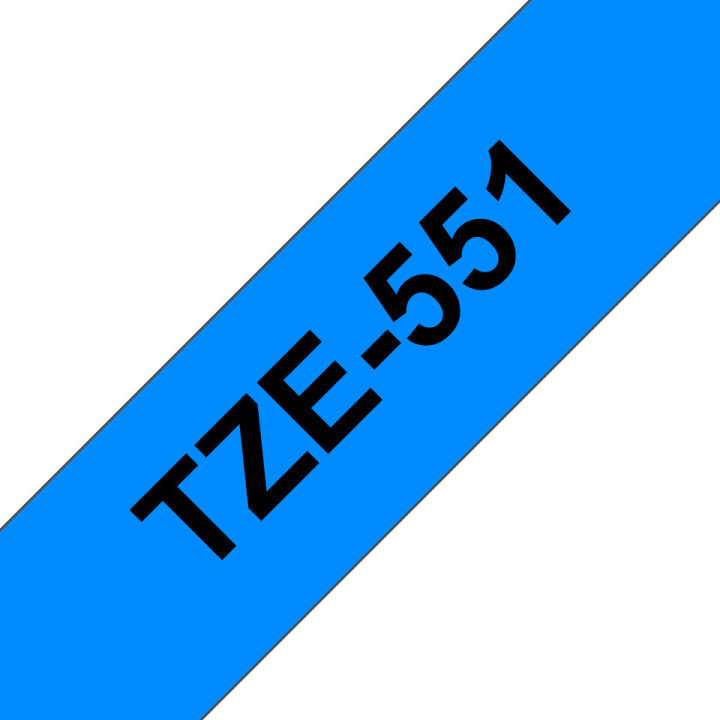 Brother TZe-551 - Cassette à ruban pour étiqueteuse originale – Noir sur bleu, 24 mm de large