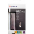 Verbatim 49141 station d'accueil USB 3.2 Gen 1 (3.1 Gen 1) Type-C Noir, Argent