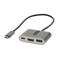 StarTech.com Adaptateur multiport USB C, USB-C vers vidéo HDMI 4K, 100W PD Pass-Through, Hub USB 3.0 5Gbps (1xType-C/1xA), Min