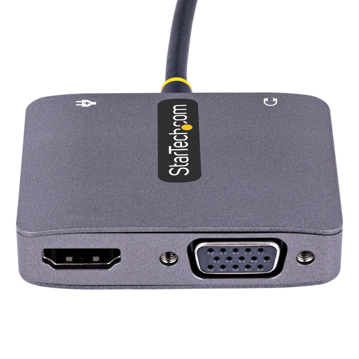 StarTech.com Adaptateur USB C vers HDMI VGA avec Sortie Audio 3,5 - Adaptateur Multiport USB C - Adaptateur USB Type-C, 4K 60Hz