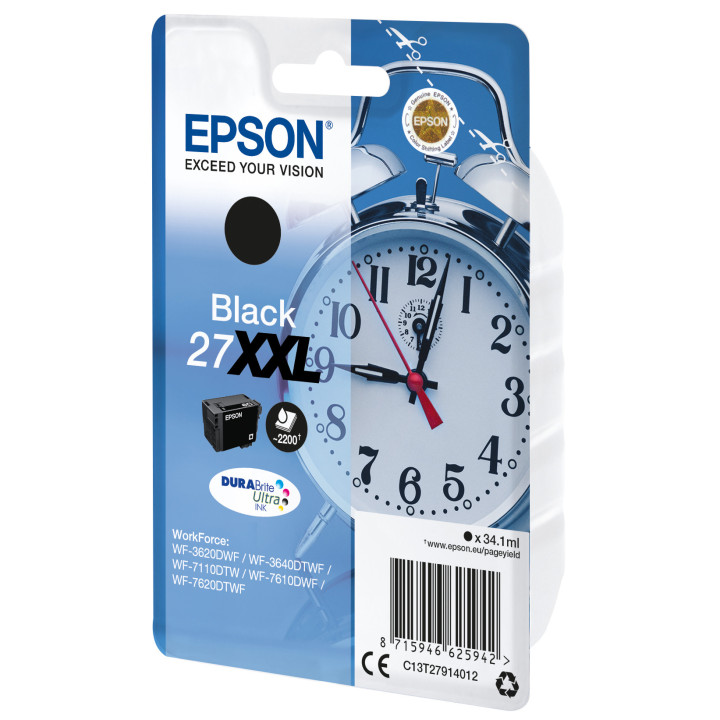 Epson Alarm clock Cartouche "Réveil" 27XXL - Encre DURABrite Ultra N