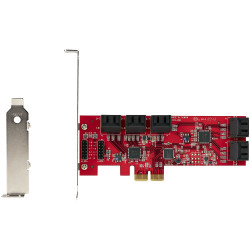 StarTech.com Carte PCI Express SATA 10 ports - Carte Contrôleur PCIe SATA - 6Gbps - ASM1166 Non-Raid - Convertisseur PCI Expre
