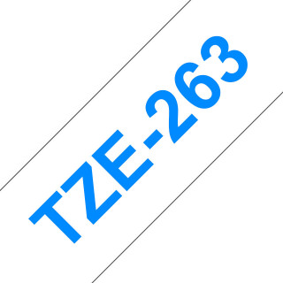 Brother TZe-263 - Cassette à ruban pour étiqueteuse originale – Bleu sur blanc, 36 mm de large