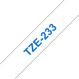 Brother TZe-233 - Cassette à ruban pour étiqueteuse originale – Bleu sur blanc, 12 mm de large