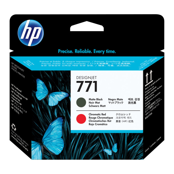 HP 771 tête d'impression DesignJet noir mat/rouge chromatique