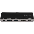 StarTech.com Adaptateur Multiport USB-C - USB-C vers 4K 60Hz HDMI 2.0 - Power Delivery Passthrough 100W - Hub USB 3.0 3 Ports -