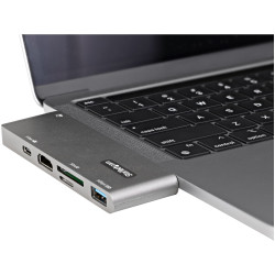 StarTech.com Adaptateur Multiport USB-C pour MacBook Pro/Air - USB Type-C vers HDMI 4K, Alimentation 100W, Slot SD/MicroSD, Hub